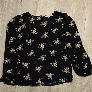 Floral Navy Blue Blouse